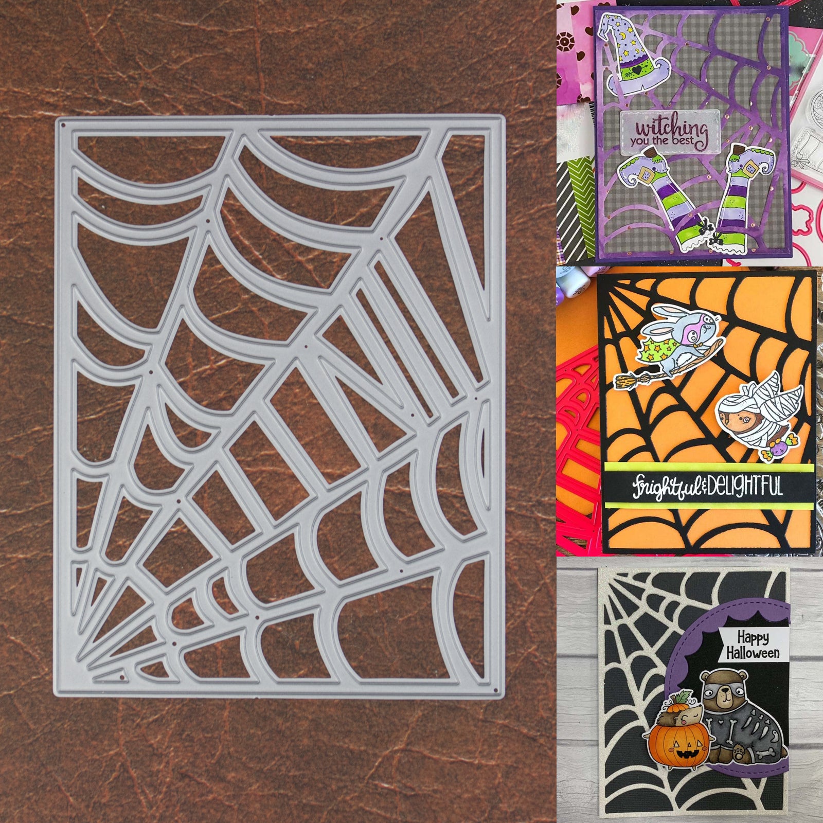 Spider Web Close-up Background Frame Cutting Die