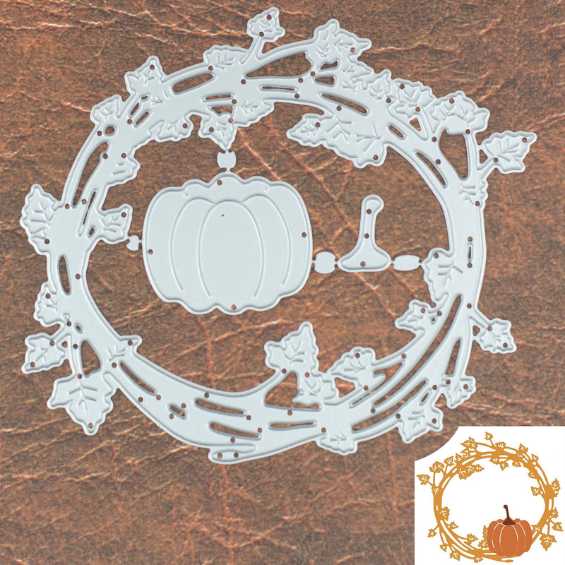 3 Season Thanksgiving Pumpkin Large Autumn Wreath Frame Cutting & Embossing Dies