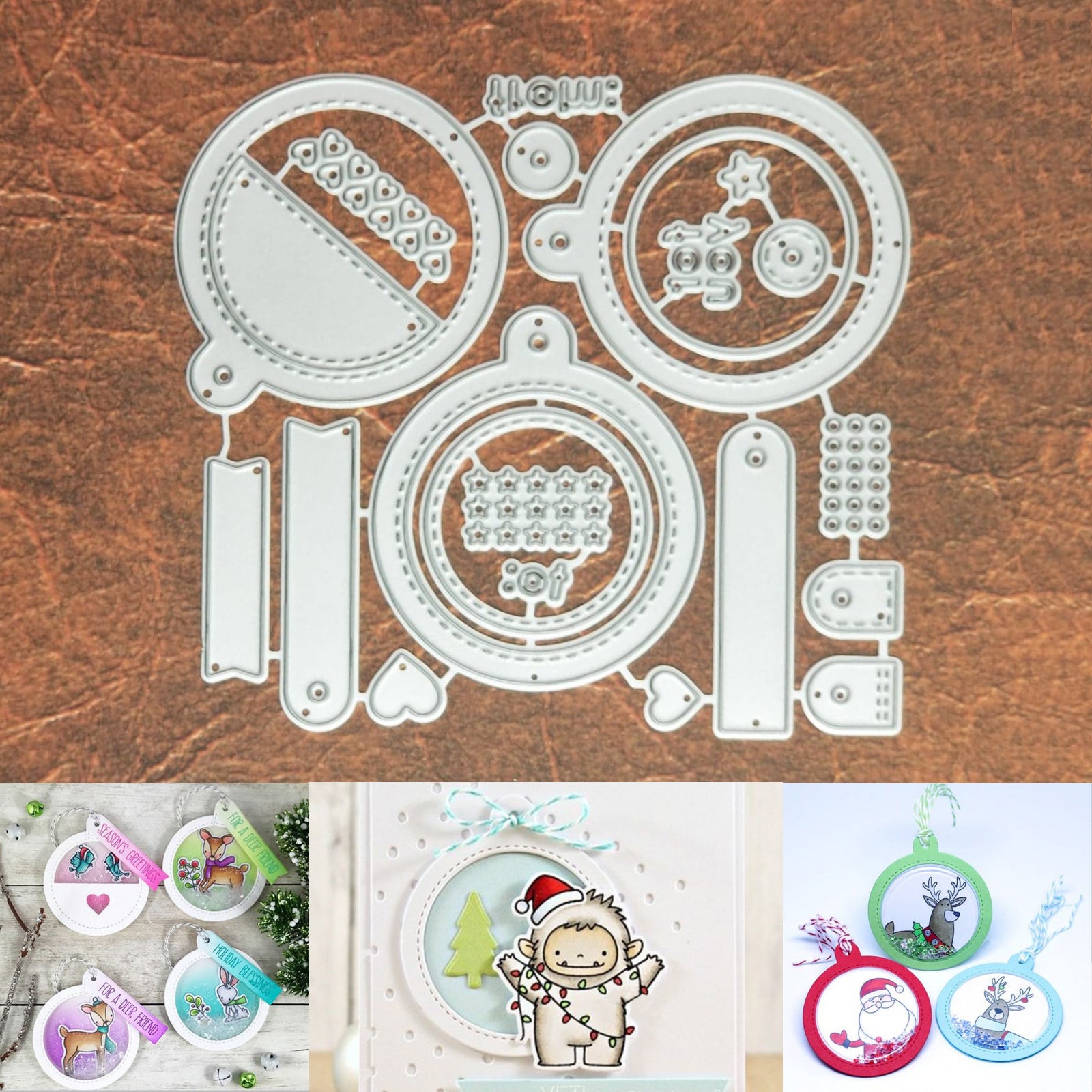 Ornament Confetti Shaker Circle Gift Tags/Labels Cutting & Embossing Dies