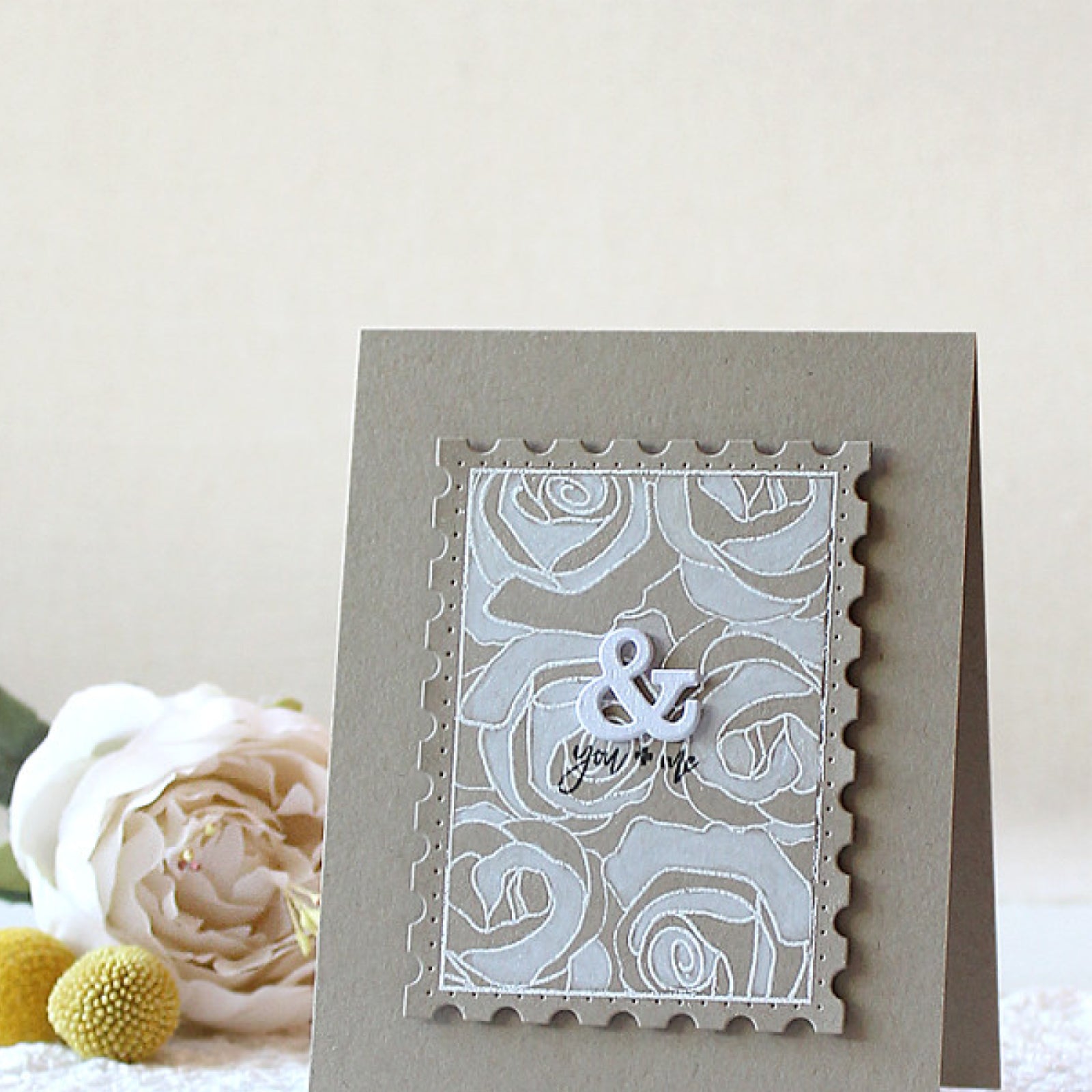 Postage Stamp Backgrounds w Labels/Tags Cutting & Embossing Dies
