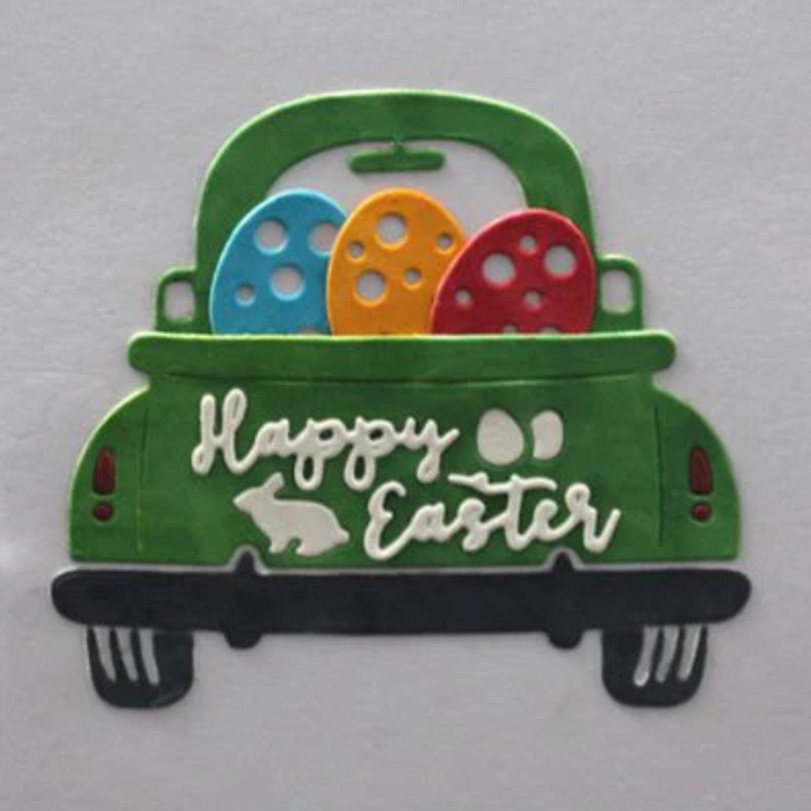Happy Easter Pickup Truck w Spotted Eggs Cutting & Embossing Dies