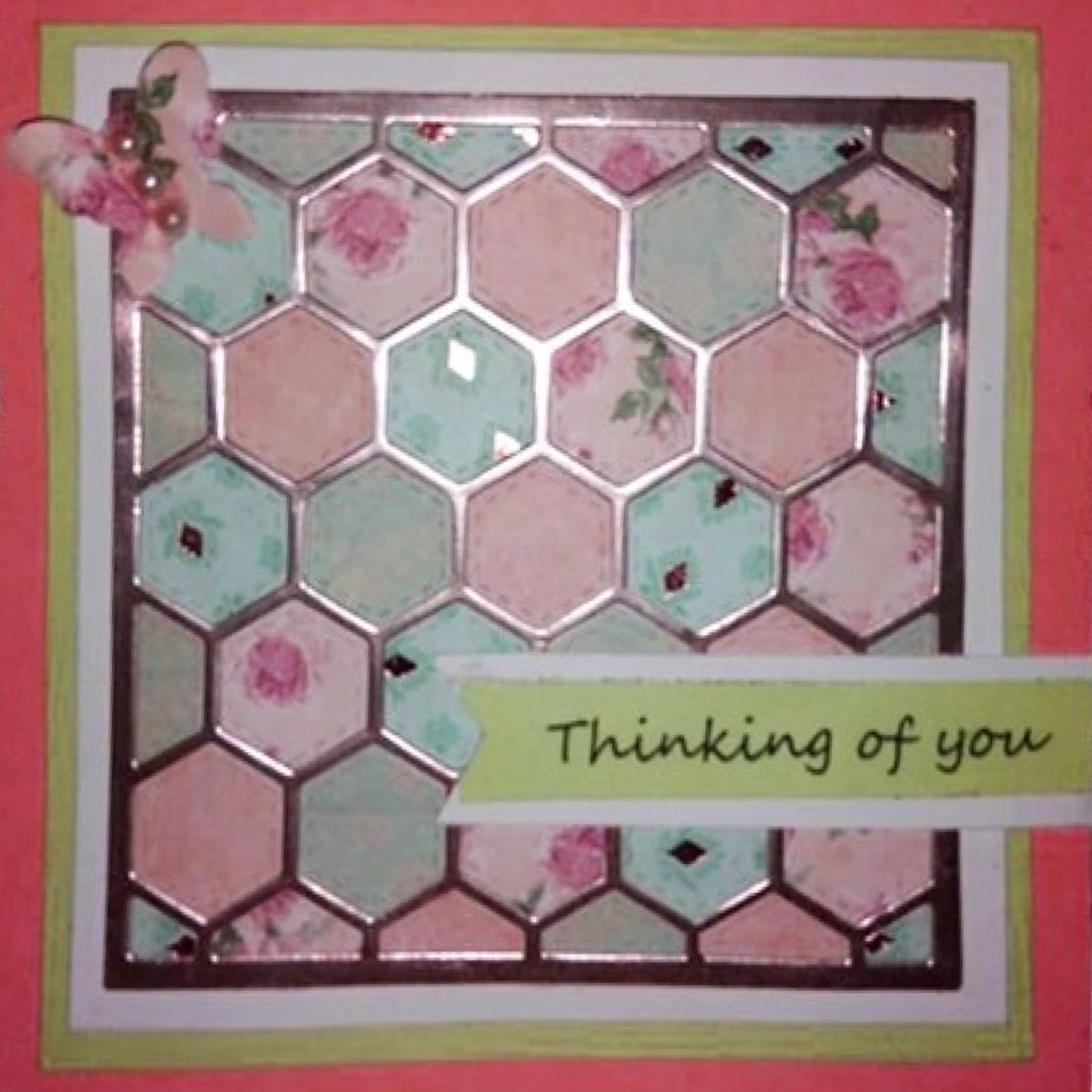 Stitched Hexagons Honeycomb Grid Square Background Cutting Dies