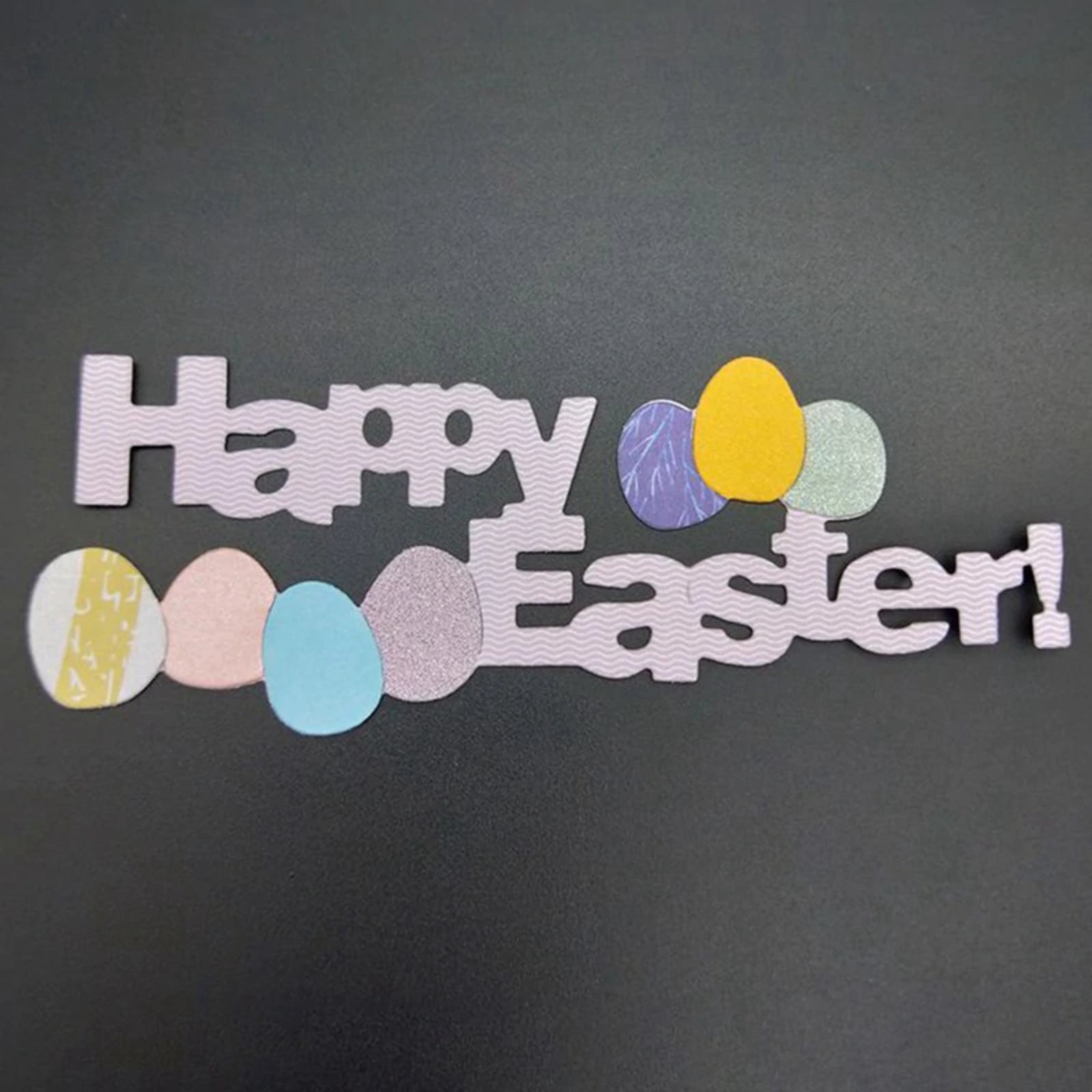 Happy Easter! w Eggs Large Wide Sentiment Cutting Die