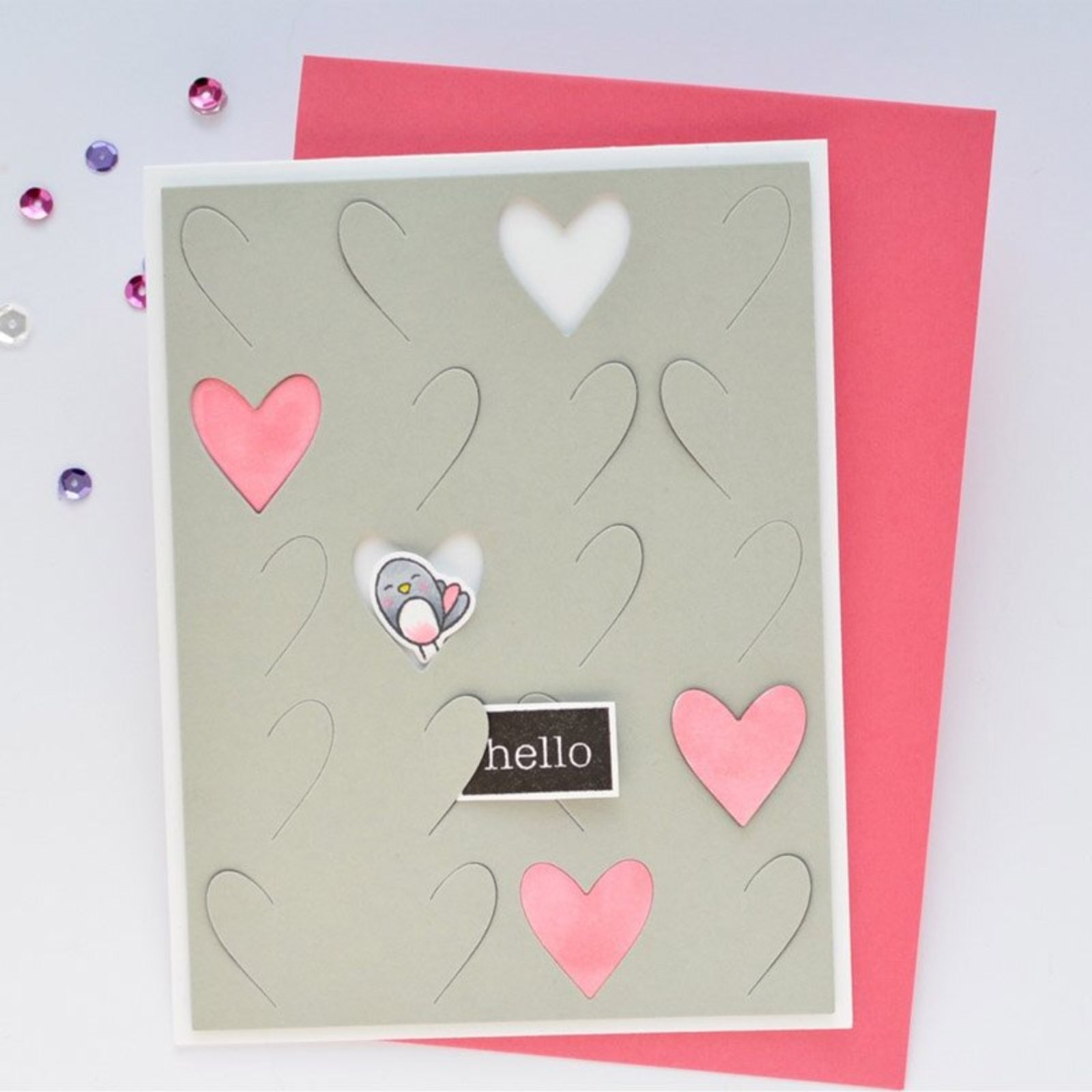 Folding Hearts 3D Background Cutting Die