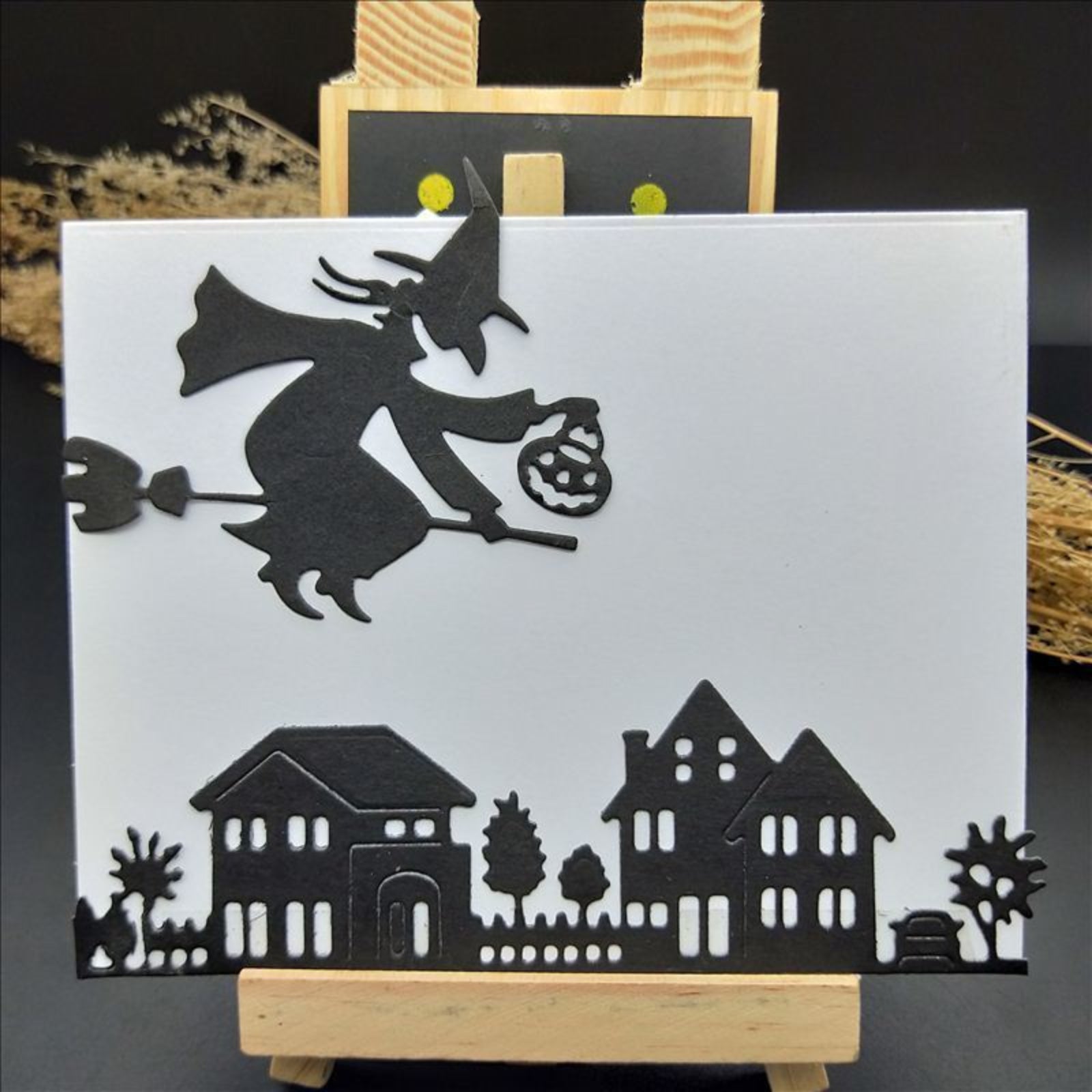 Smiling Flying Witch Halloween Cutting Die