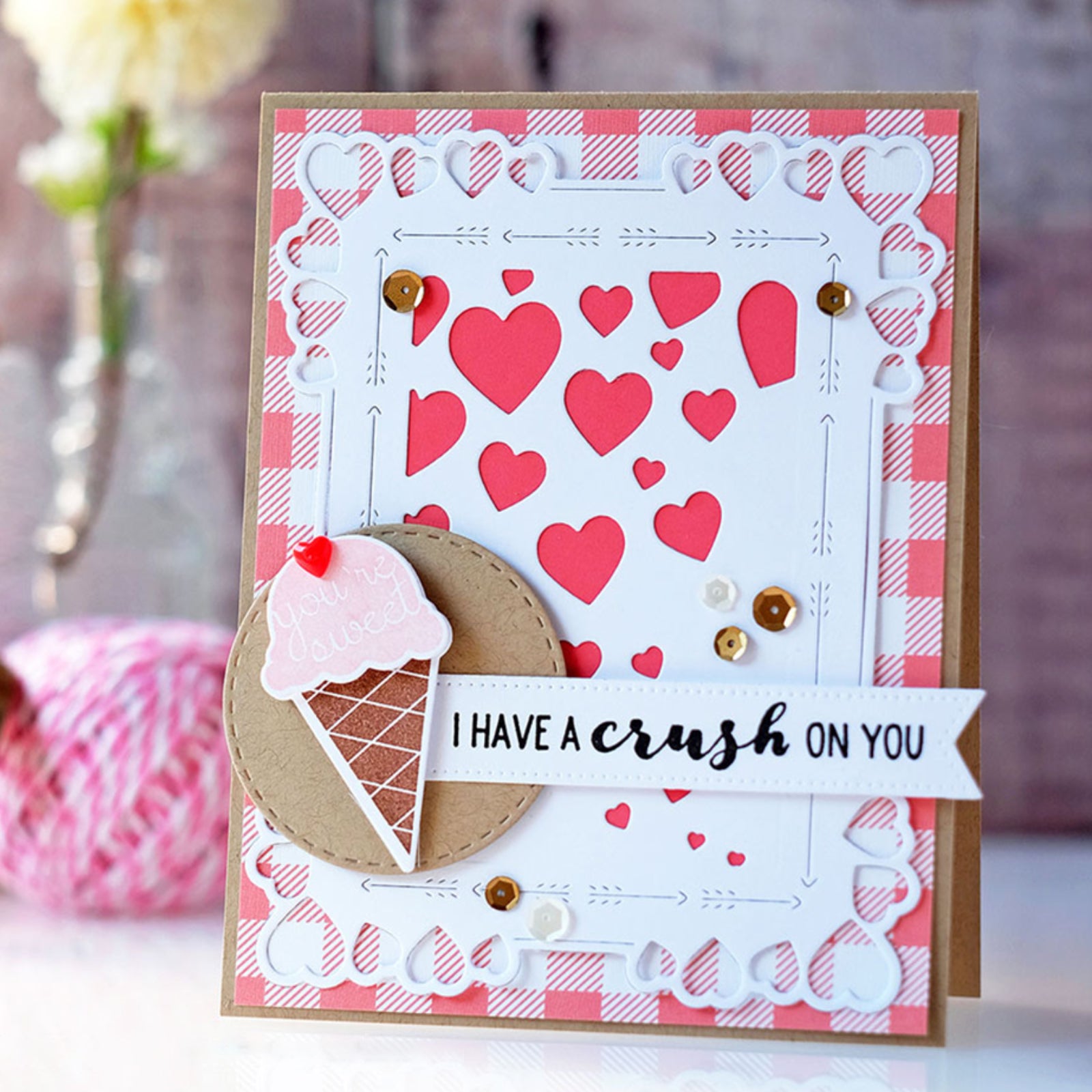 Hearts Backgrounds w Arrows Frame Cutting Dies