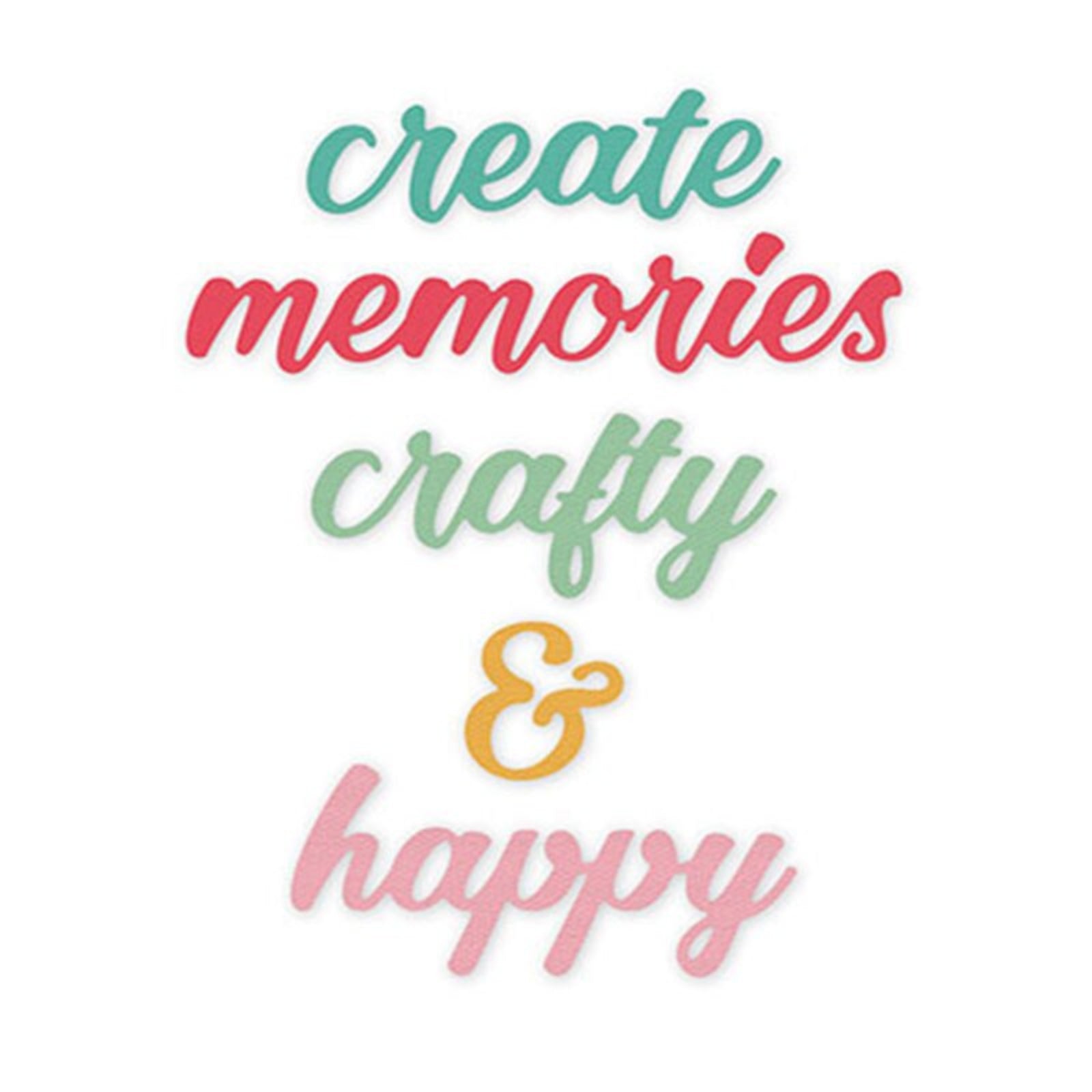 Create Happy Crafty Memories Script Words Cutting Dies