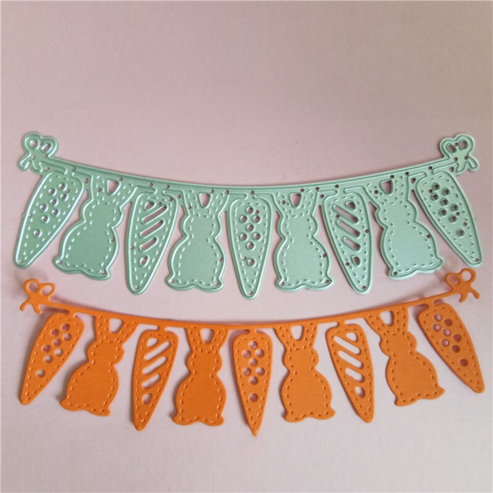 Stitched Bunnies & Carrots Easter Banner Cutting Die