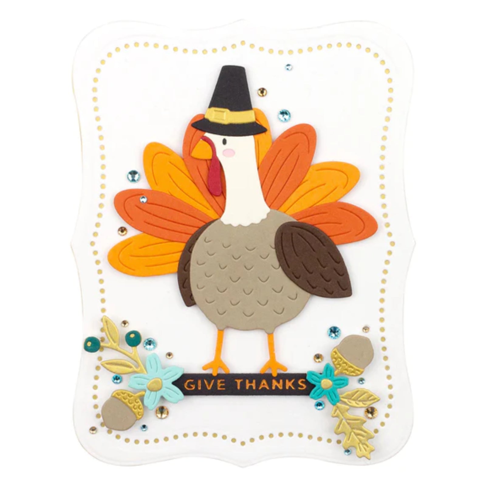 Detailed Turkey w Pilgrim Hat Cutting Dies