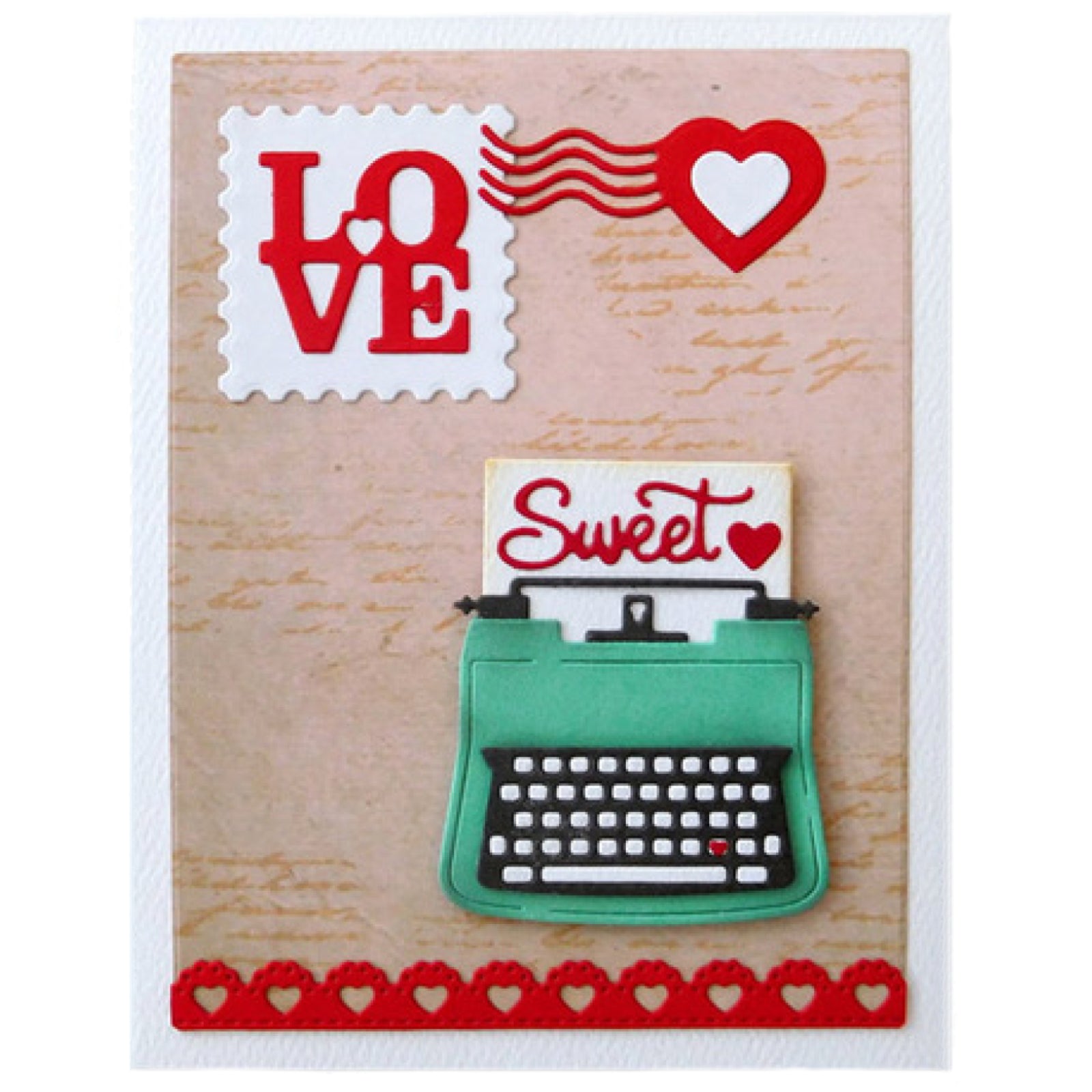 Love Stamp w Heart Postage Mark Cutting & Embossing Dies