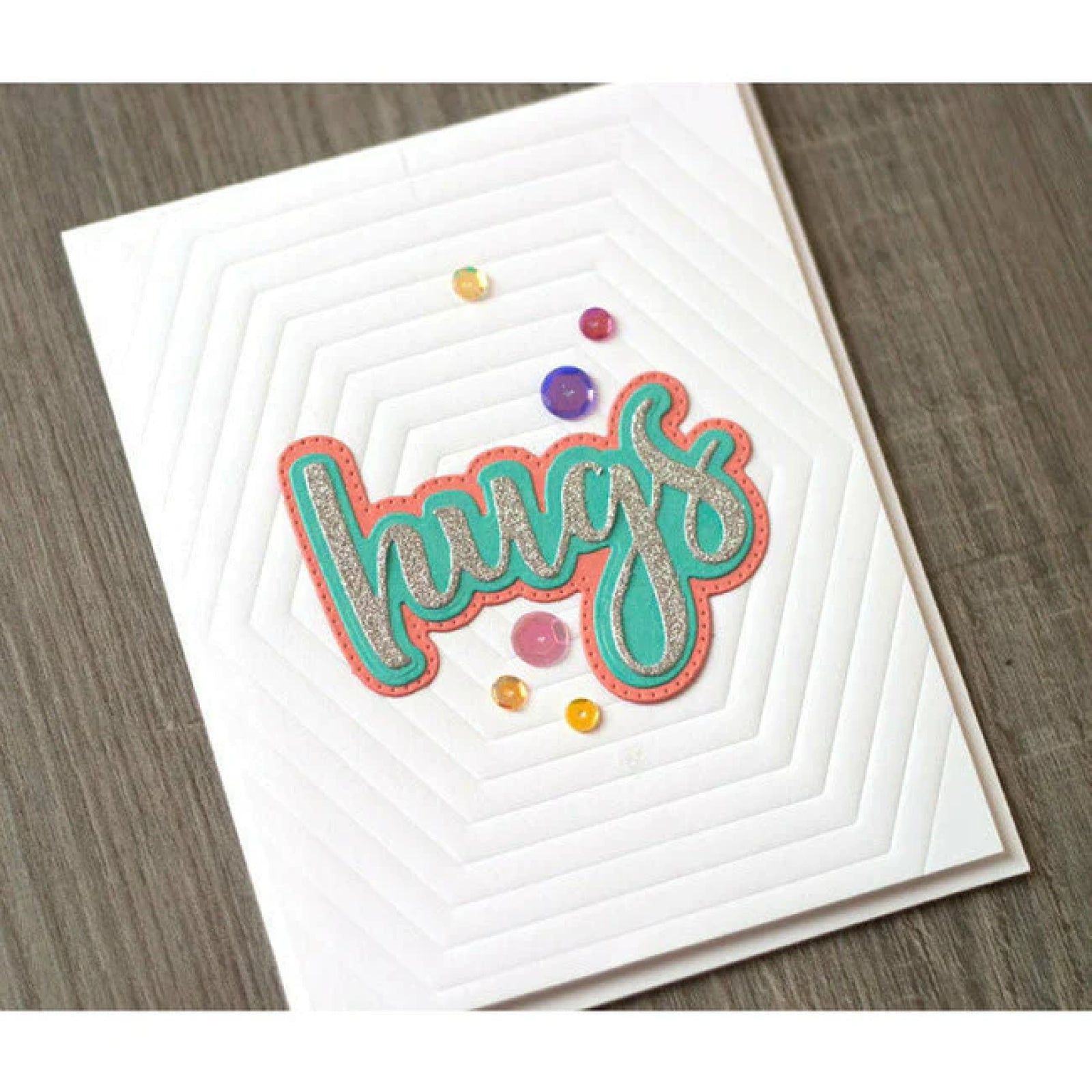 Layering Fox Face & Hugs Word w Double Shadows Cutting Embossing Dies – Style B