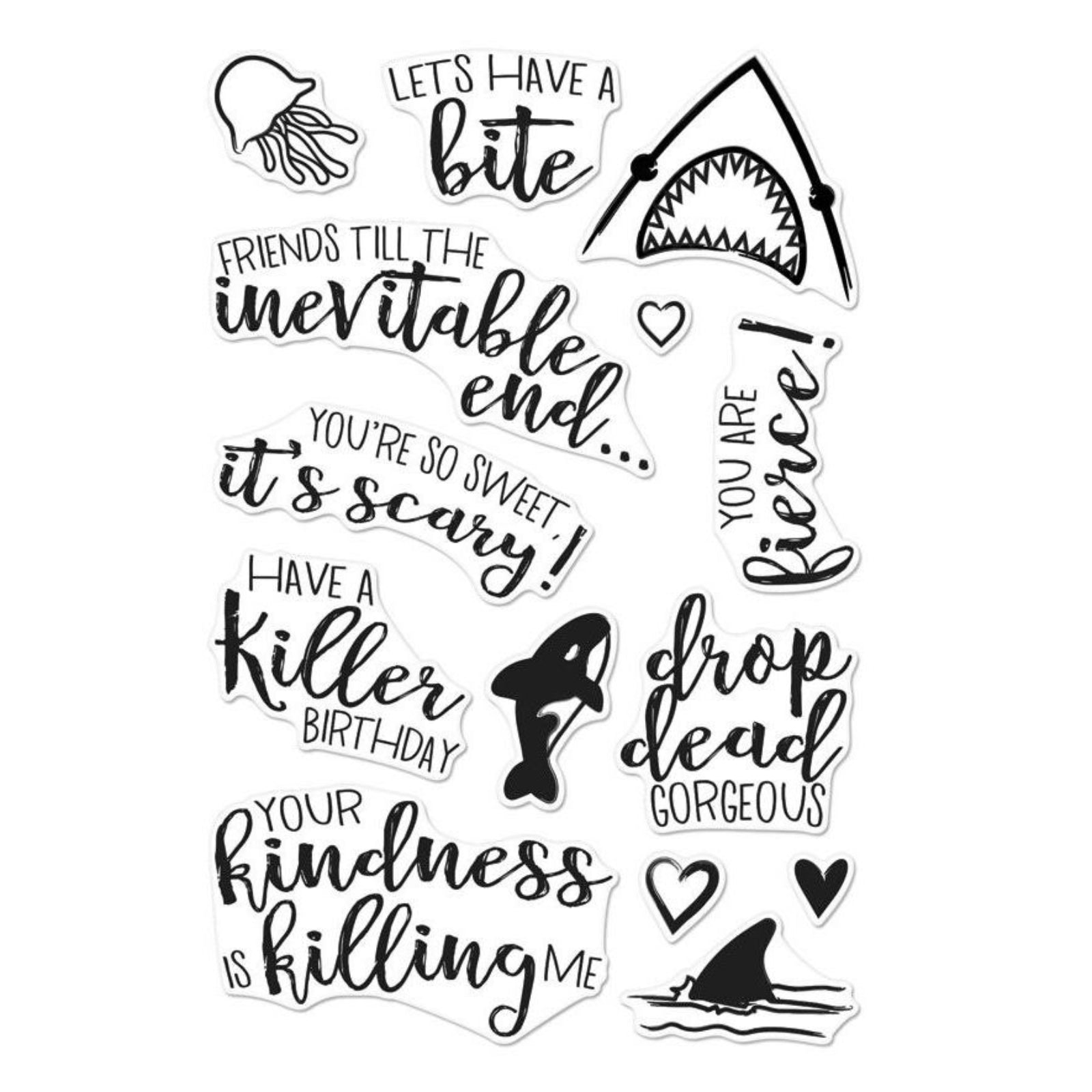 Have a Killer Birthday Sharks & Whales Stamps