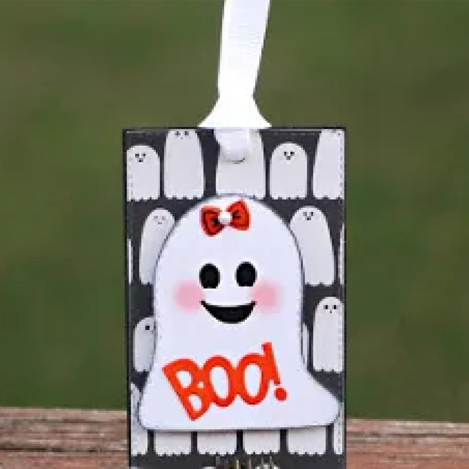 Stitched Ghost Treat Holder w BOO! Cutting & Embossing Dies