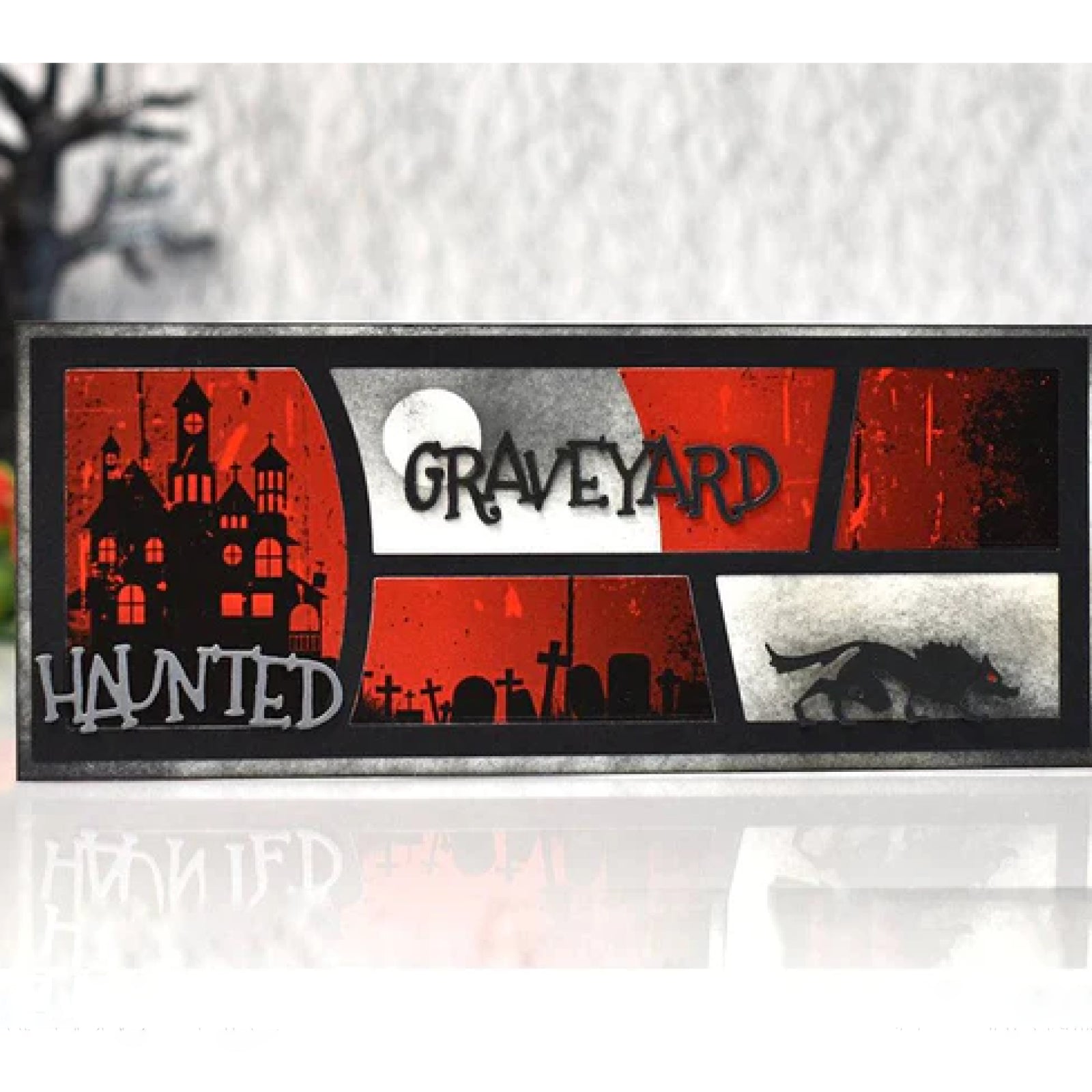 Haunted Graveyard Halloween Horror Words Cutting Dies