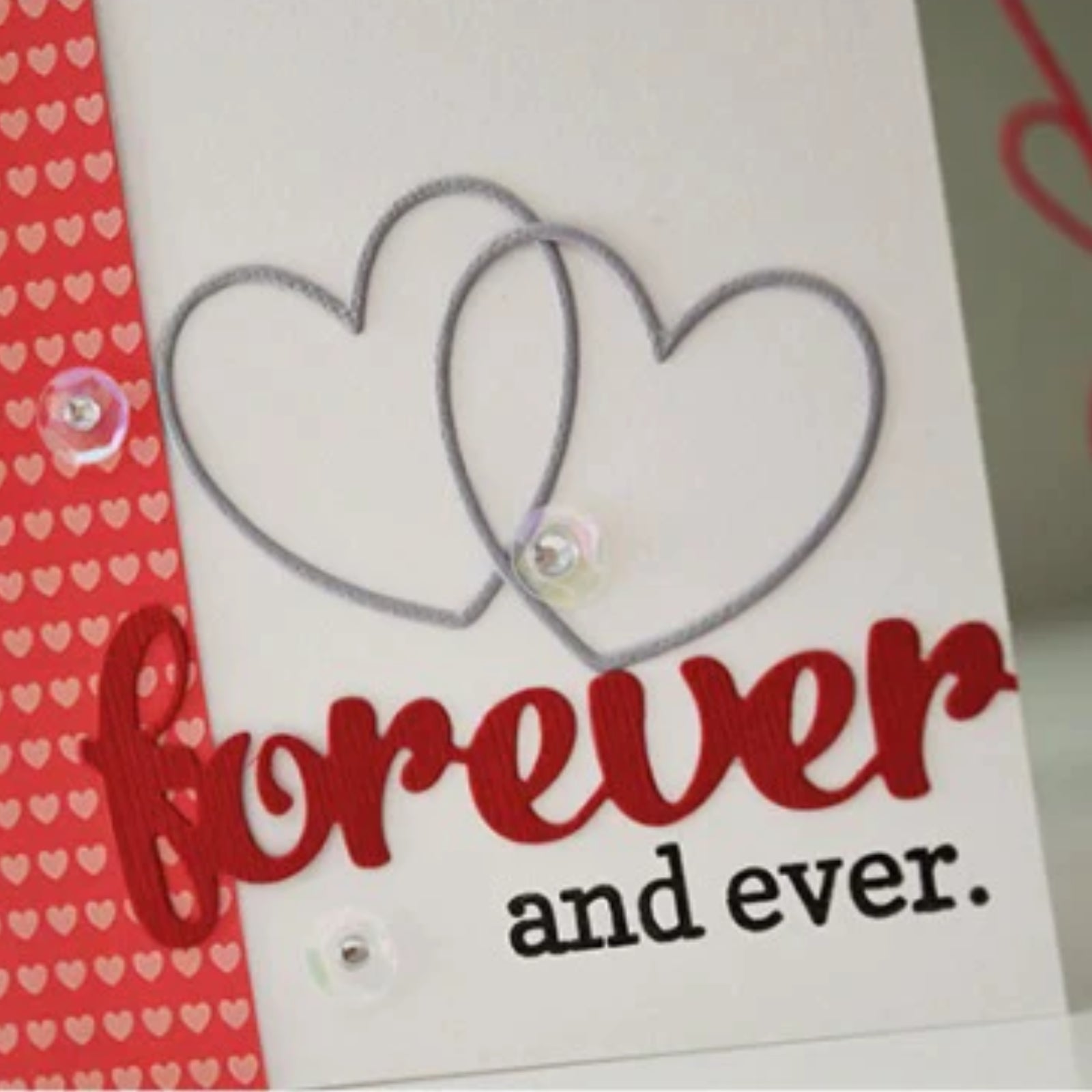 Rectangular Postage Stamp Frame w Hearts Cutting Dies