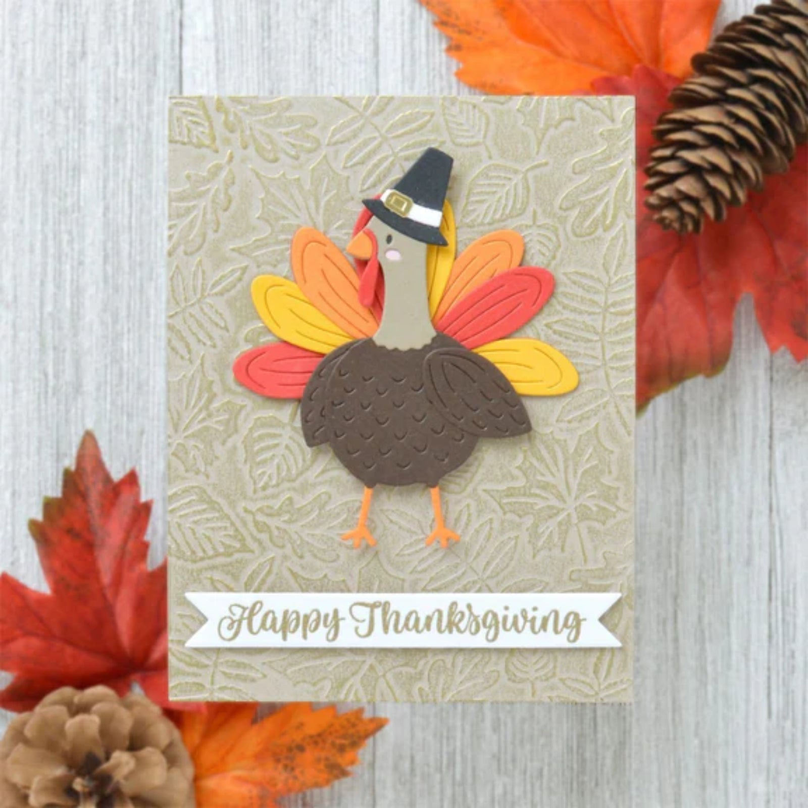 Detailed Turkey w Pilgrim Hat Cutting Dies