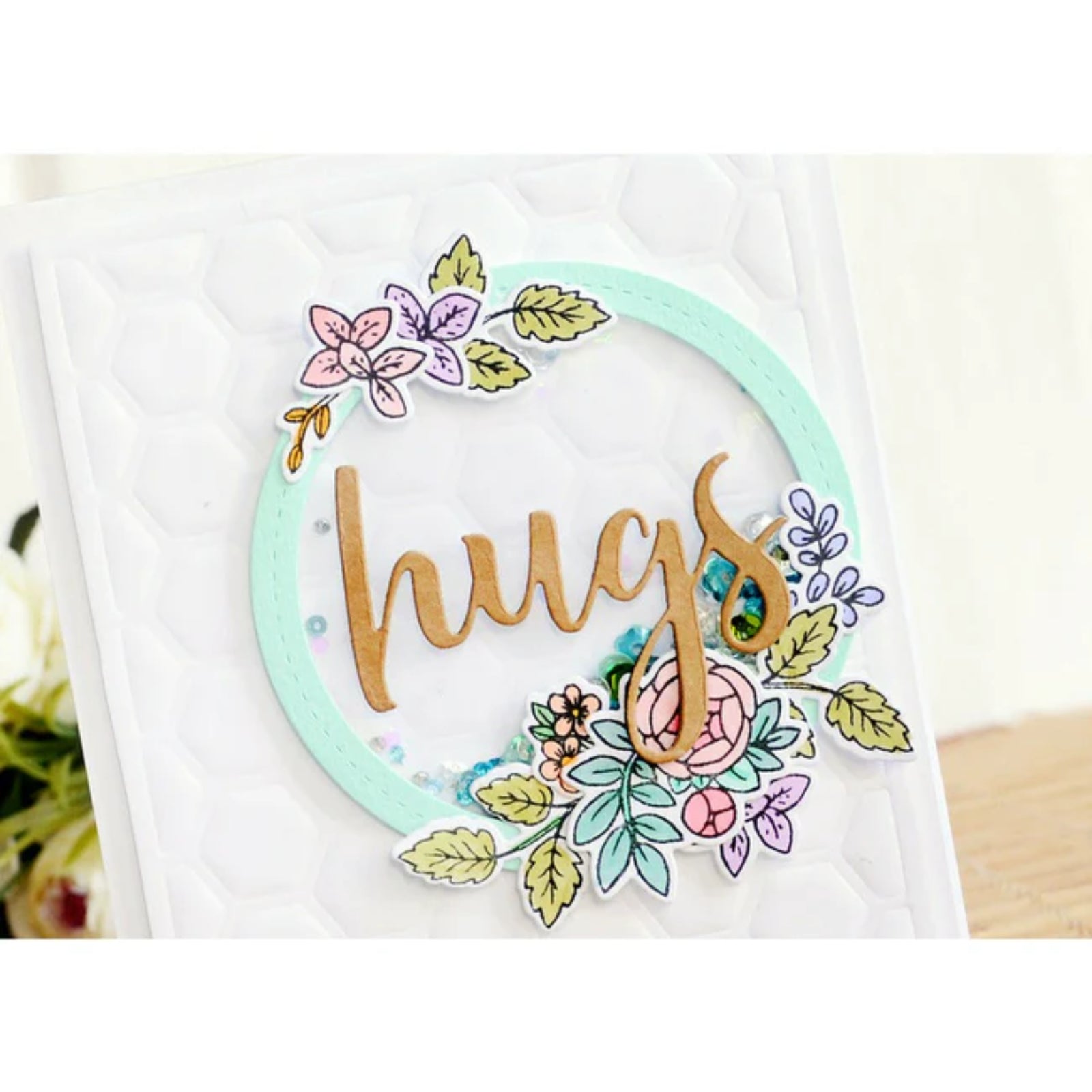 Layering Fox Face & Hugs Word w Double Shadows Cutting Embossing Dies – Style B