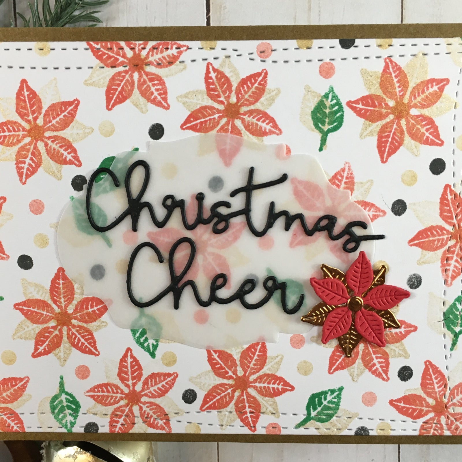 Holiday Cheer Merry Christmas Sentiment Words w Foliage Cutting Dies