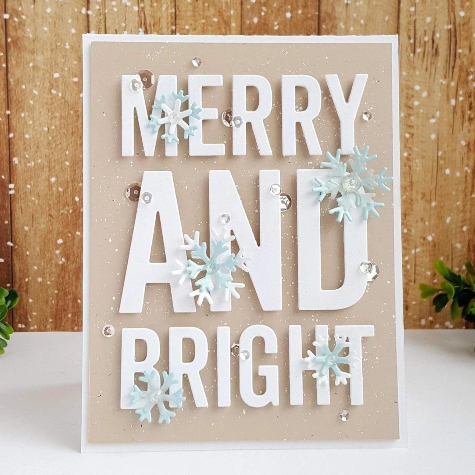Merry And Bright Large Sentiment Words Cutting & Embossing Die