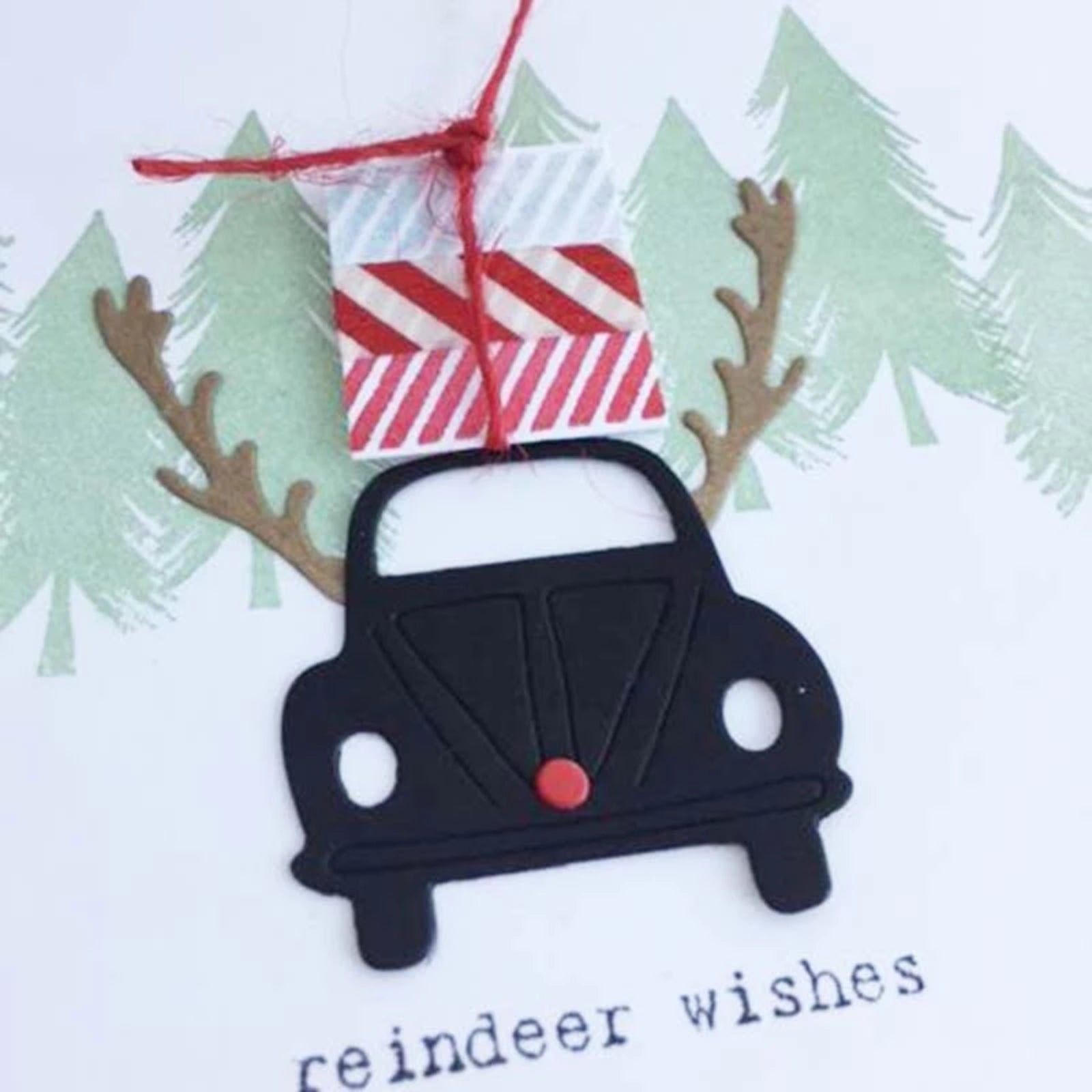 Whimsical Holiday Cutting Die Set – Unicorn Reindeer and Bug Car
