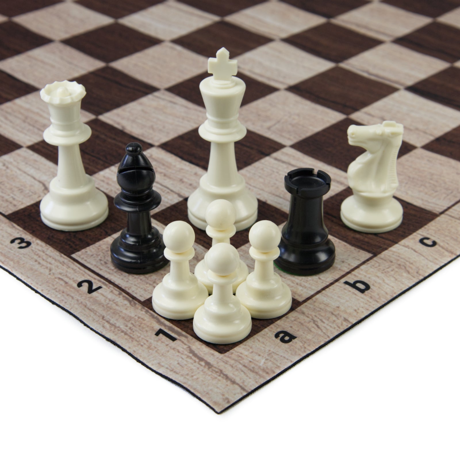 20" Tournament Mousepad Chess Board - Brown Wood Grain